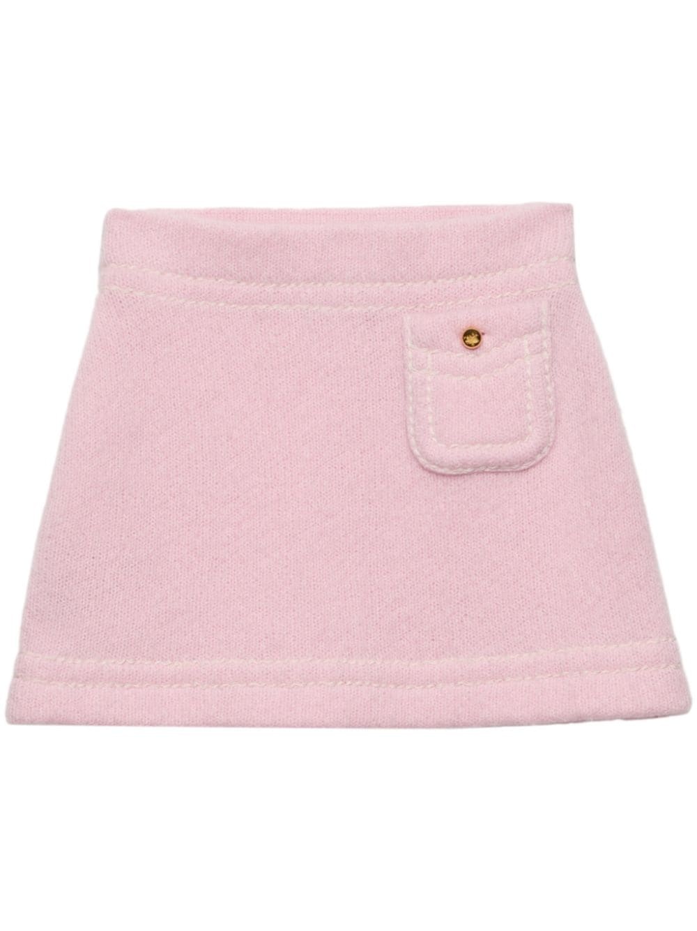 triangle-logo cashmere miniskirt - 1