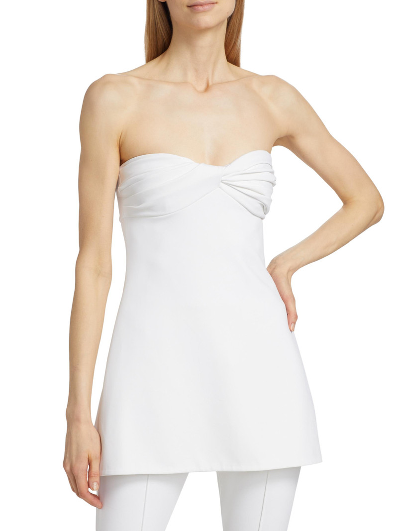Women's Twist Strapless Peplum Top - White 3