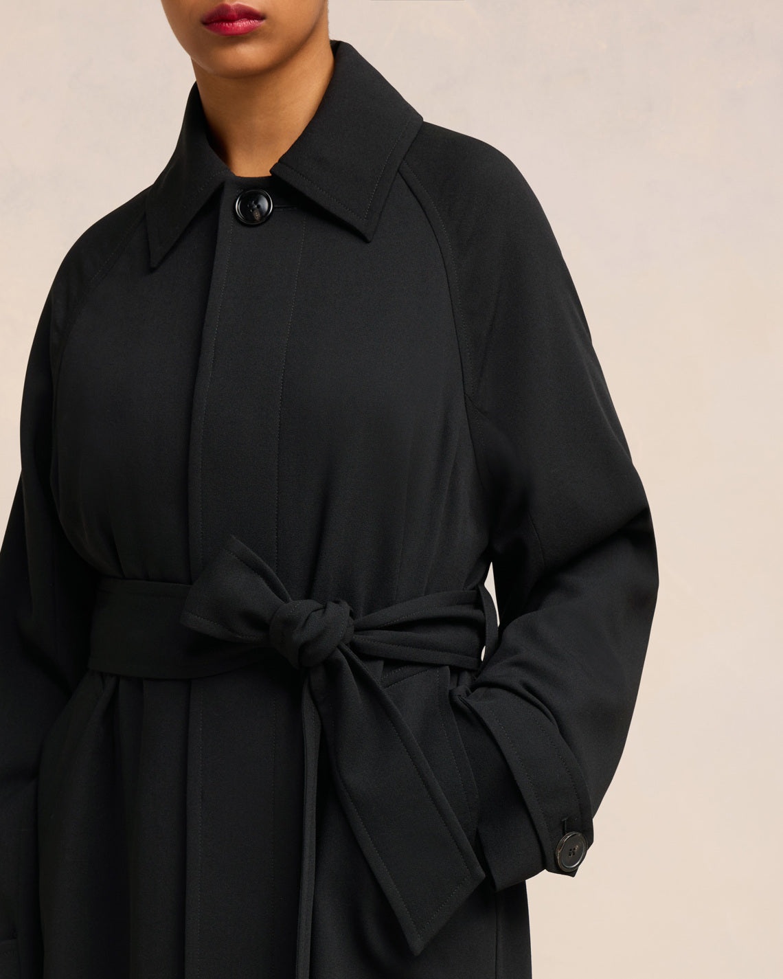 LONG BELTED COAT - 4