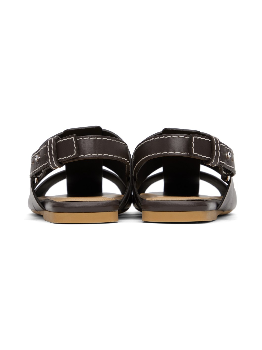 Brown Leather Fisherman Sandals - 2