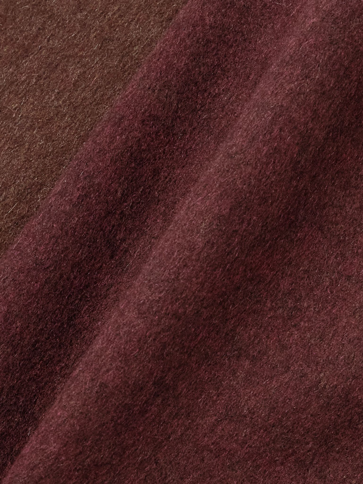 Fringed two-tone cashmere scarf Brown - 3