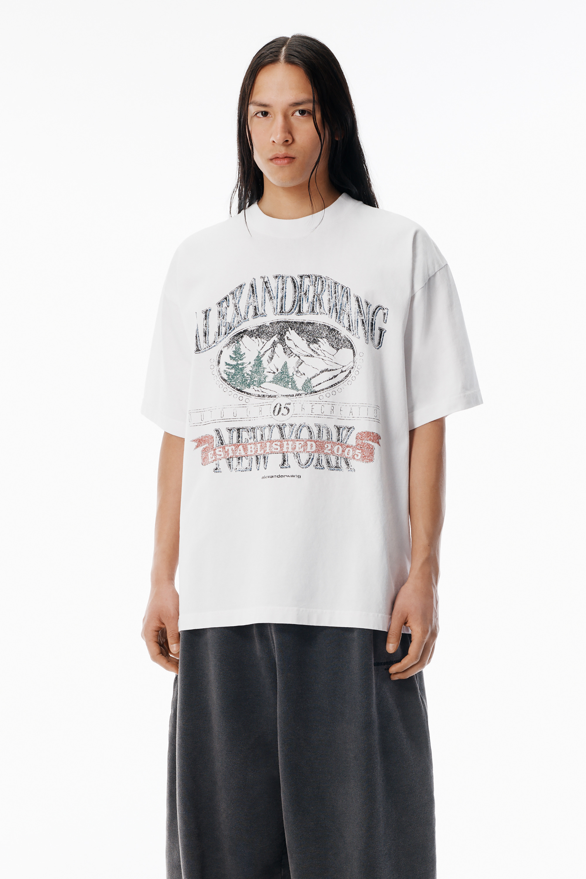 White Sunfade-Effect Wash Jersey Tee - 2