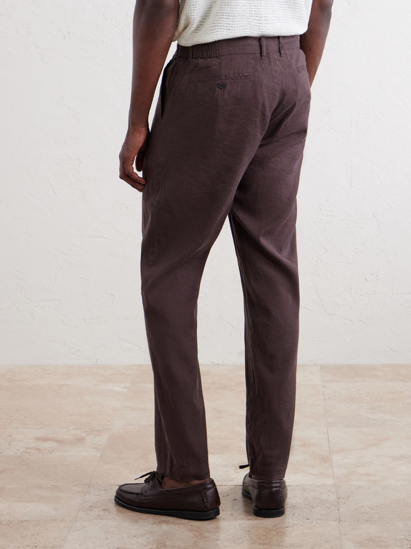 Straight-Leg Linen-Blend Trousers 4
