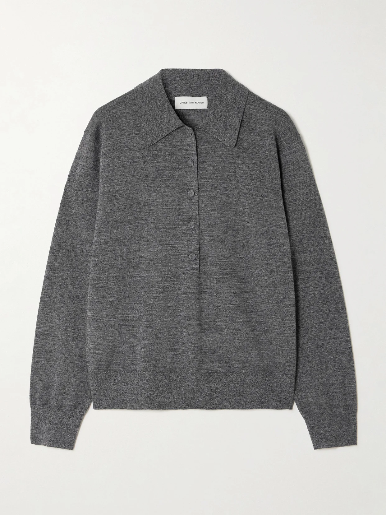 Merino Wool Polo Sweater - 1