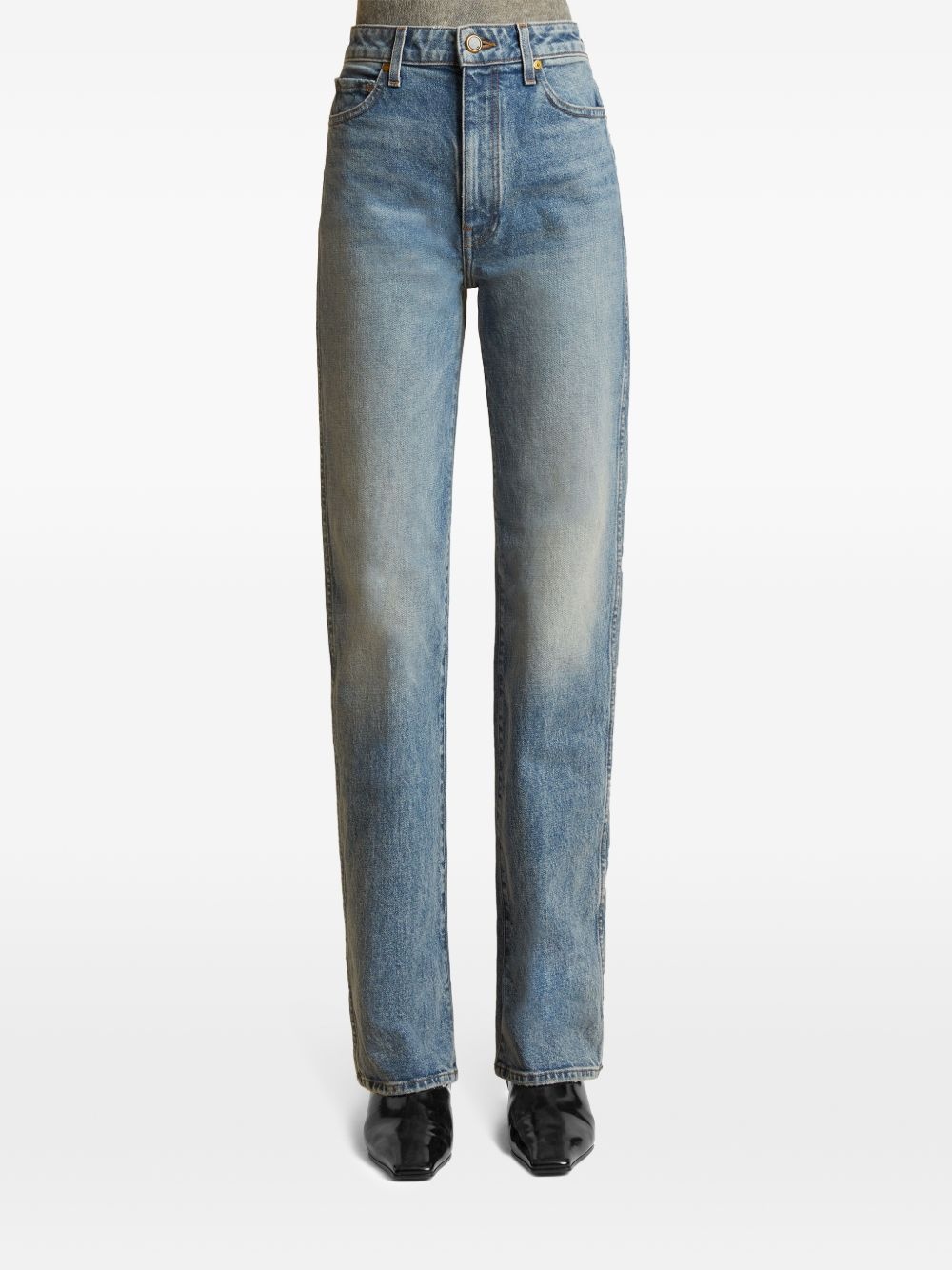 high-rise straight-leg jeans - 3