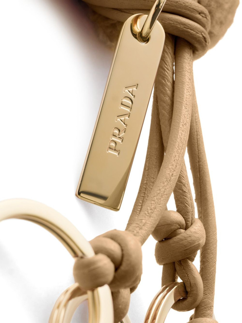 Prada engraved logo rings keychain charm outlook