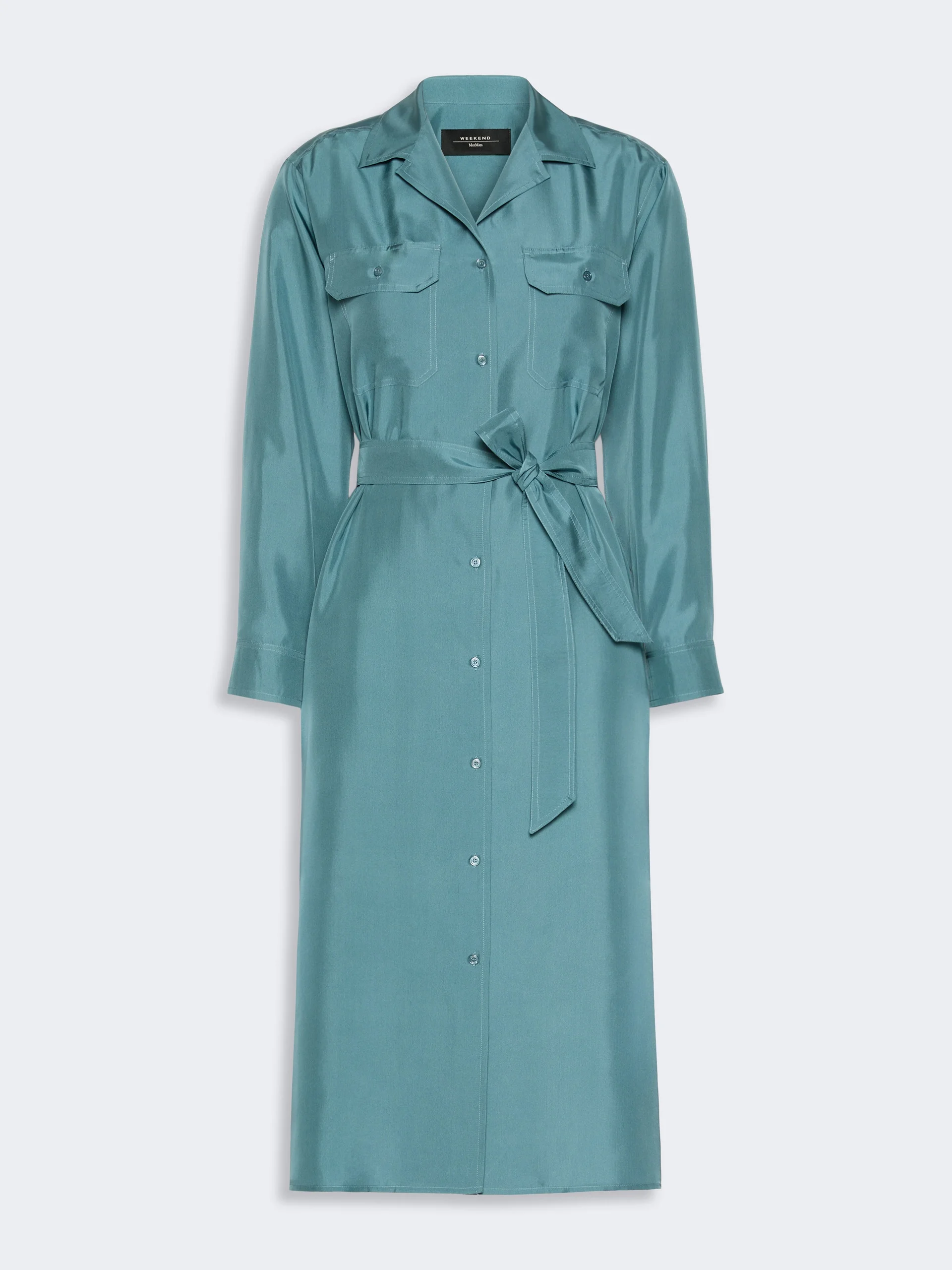 EDILE Silk shirt dress - LIGHT BLUE - 1