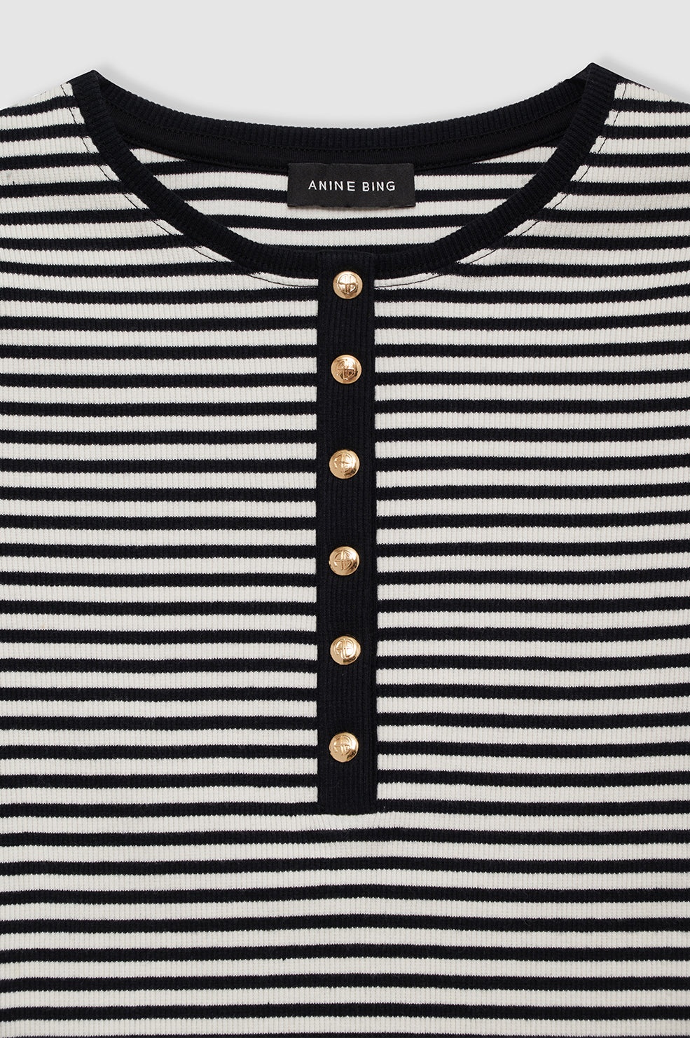 Alessia Tee - Cream And Black Stripe - 4