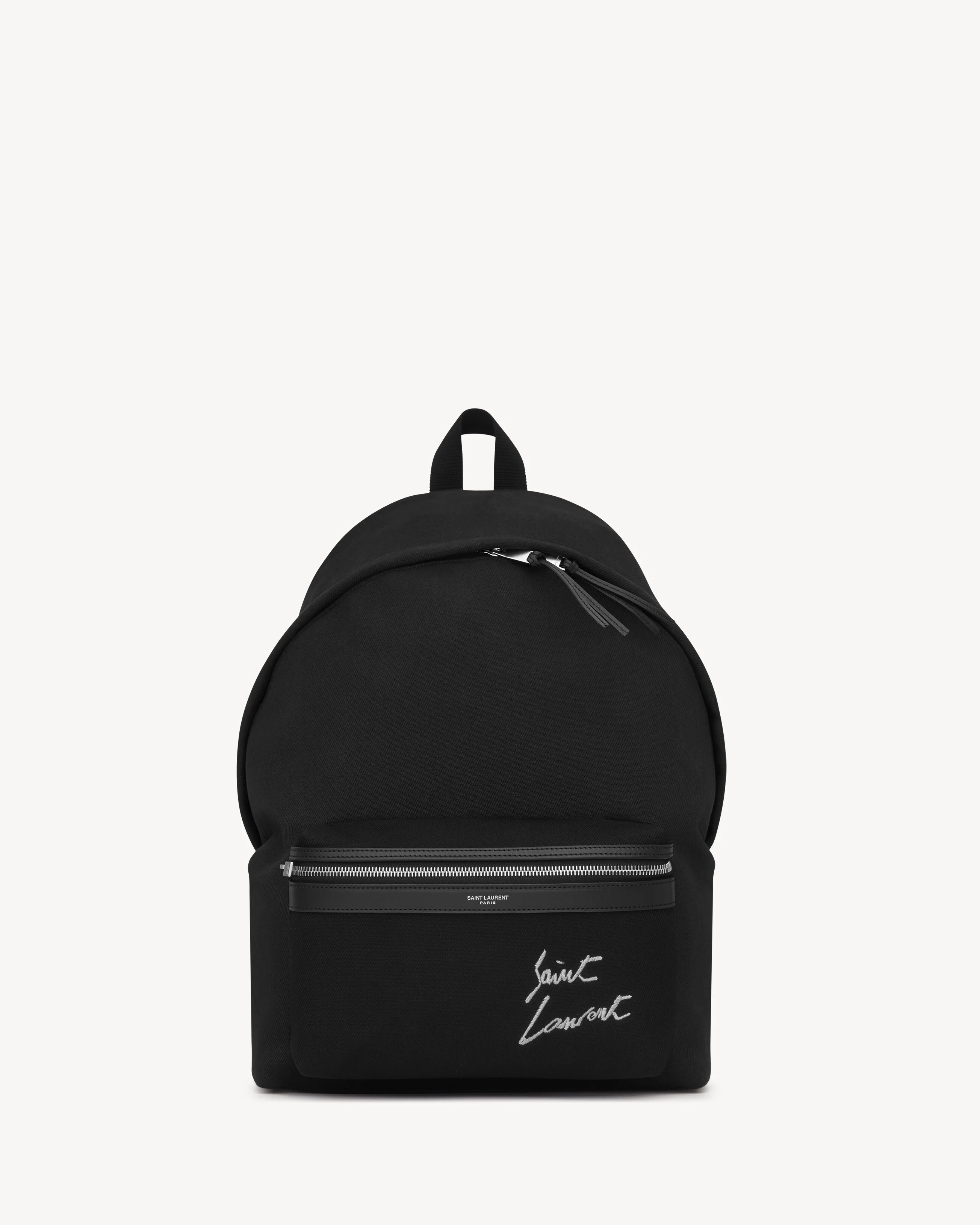 SAINT LAURENT EMBROIDERED CITY BACKPACK IN CANVAS - 1