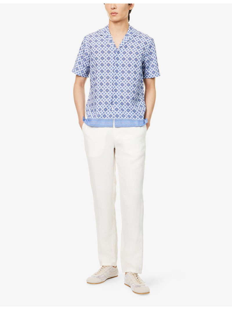 ORLEBAR BROWN Cornell tapered-leg elasticated-waist  linen trousers outlook