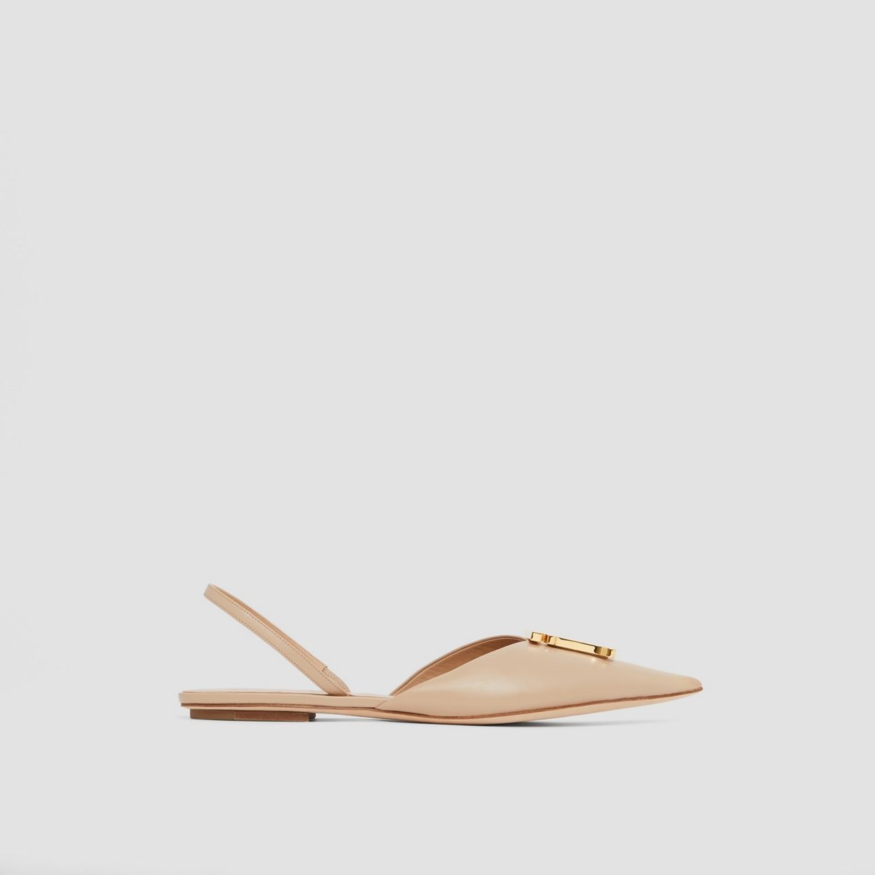 Monogram Motif Leather Slingback Point-toe Ballerinas - 6