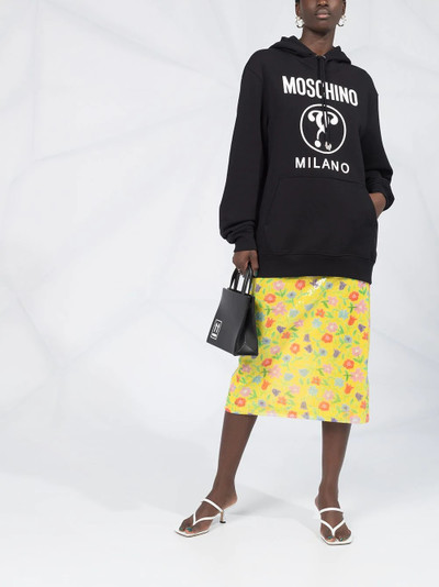 Moschino logo-print cotton hoodie outlook