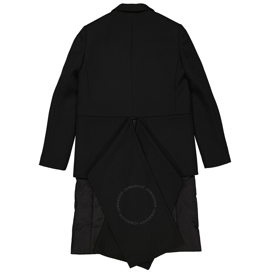 Burberry Ladies Black Wadded Detachable-Warmer Wool Tailored Jacket - 7