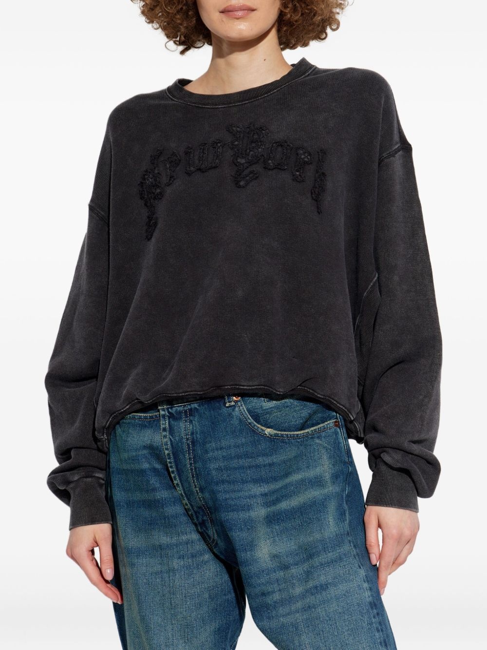 frayed-embellished sweatshirt - 3