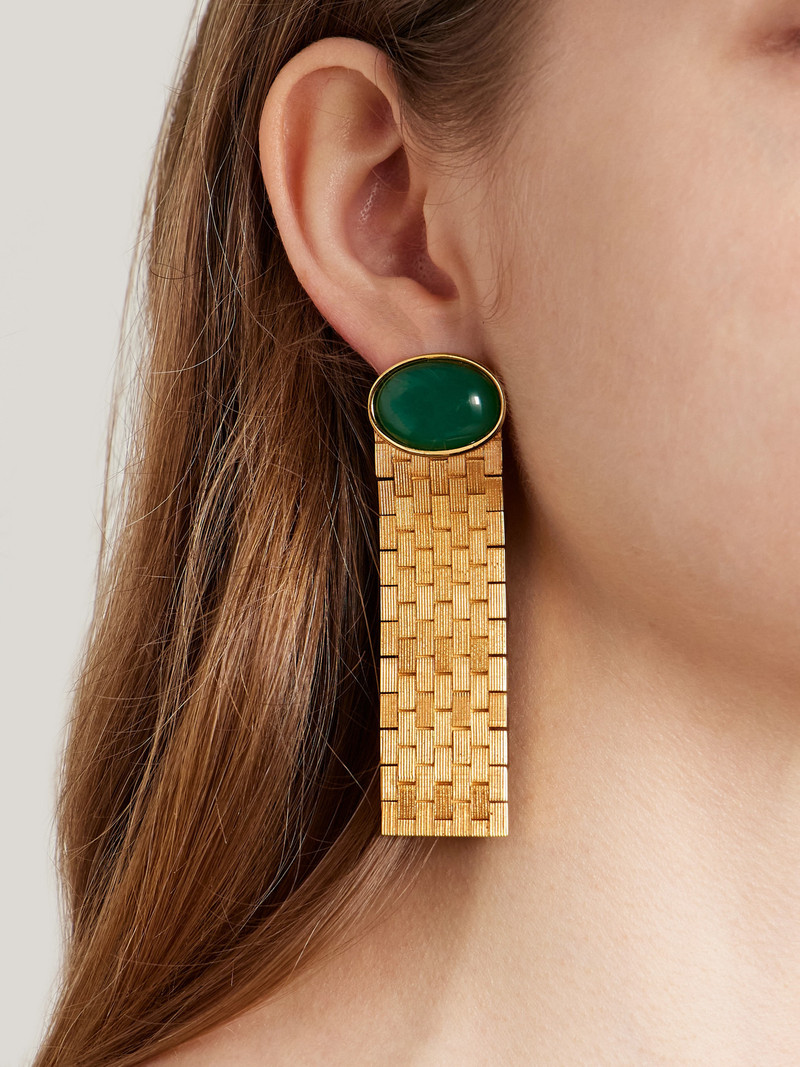 KHAITE Chronos Gold-plated Agate Earrings outlook