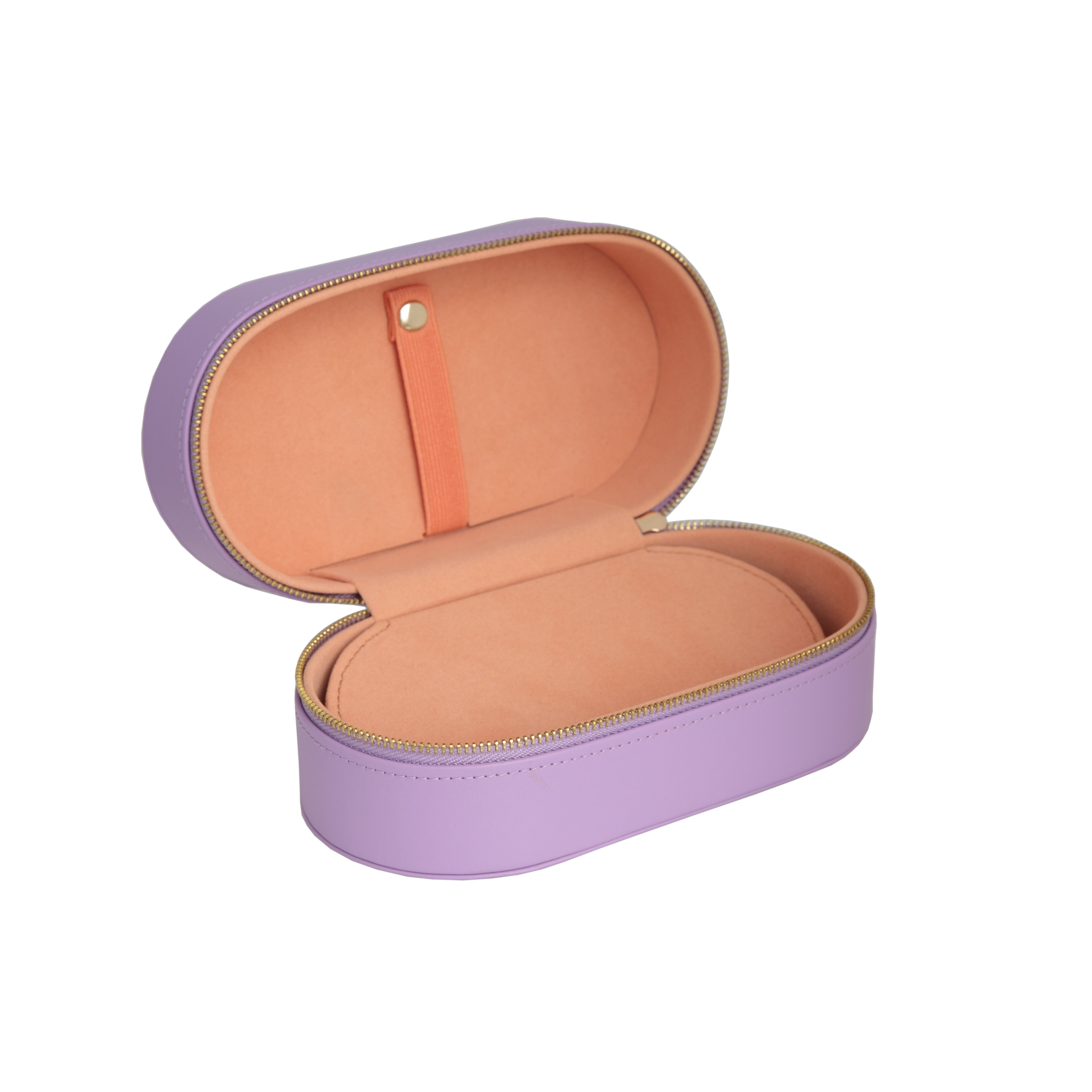 LINDA FARROW OVAL TRAVEL CASE IN PURPLE 3