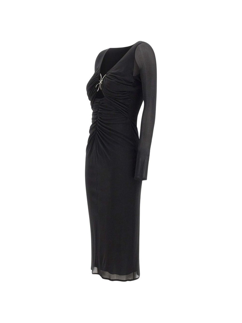 butterfly-clasp ruched midi dress 3
