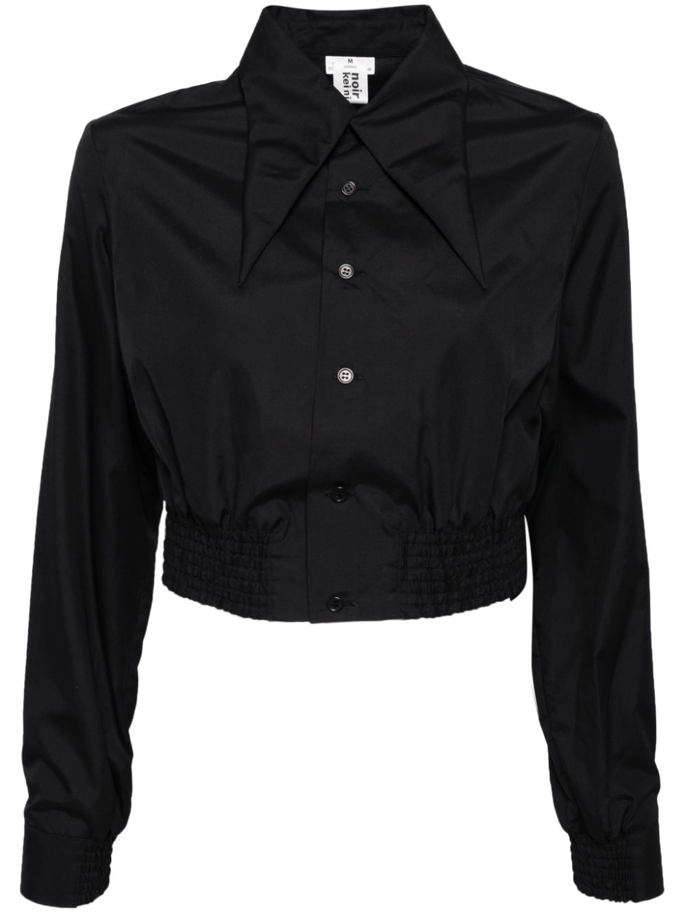 oversized collar cropped shirt - 2