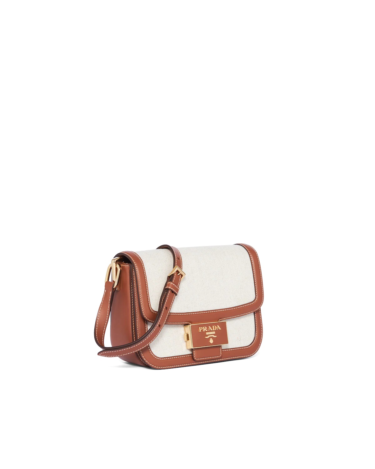 Prada Emblème Bag in linen blend and leather - 3