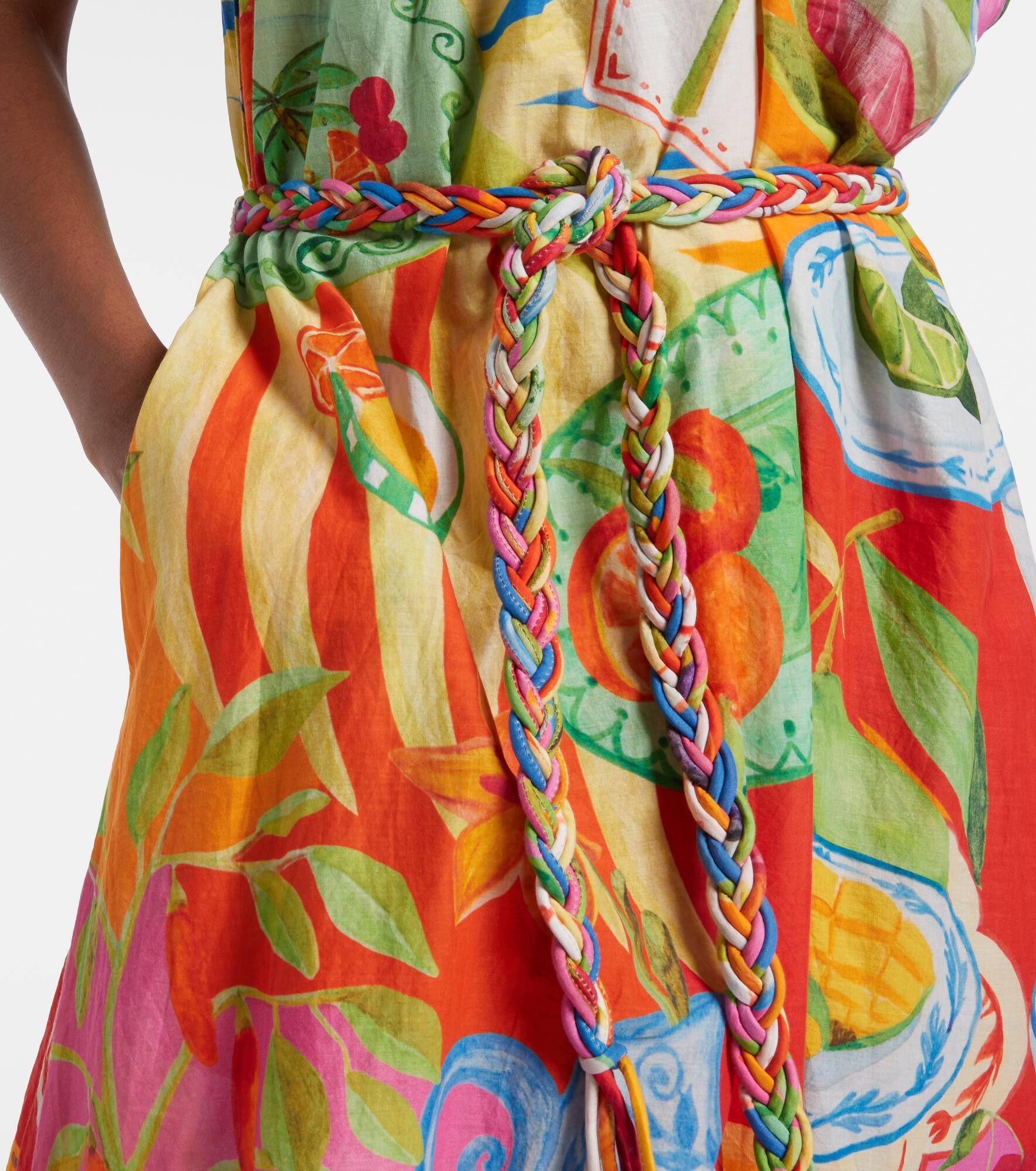 Printed cotton midi dress - 5