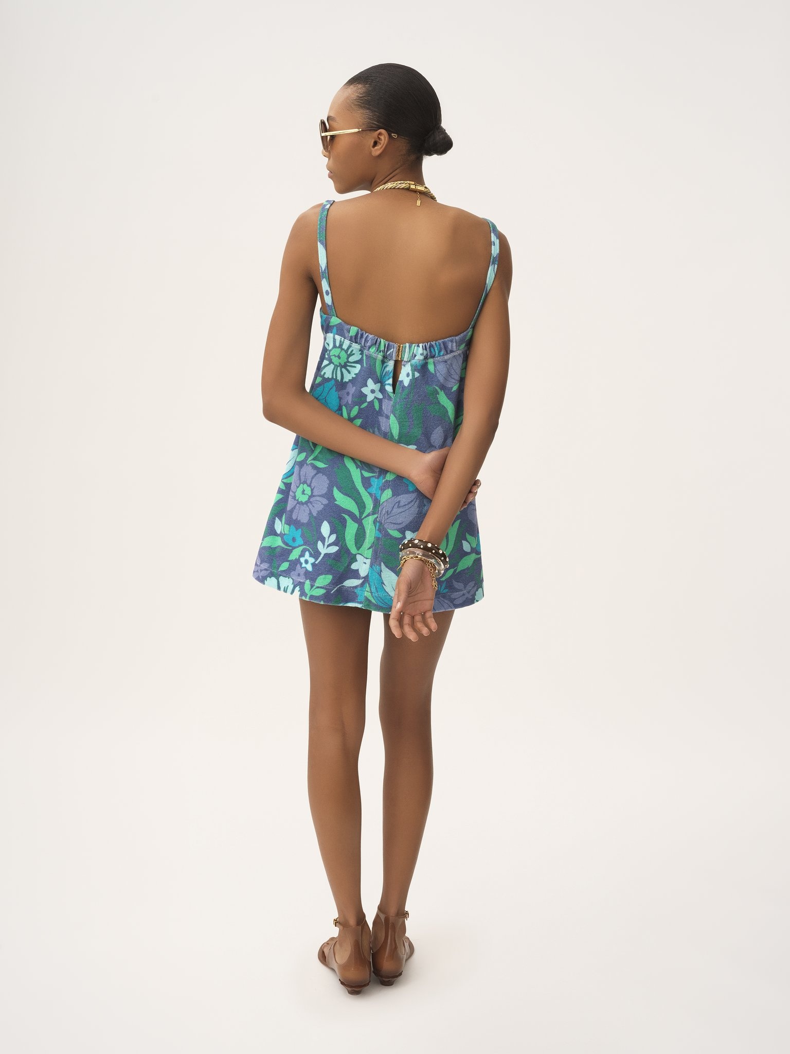 THIN-STRAP MINI DRESS IN COTTON JERSEY - 5