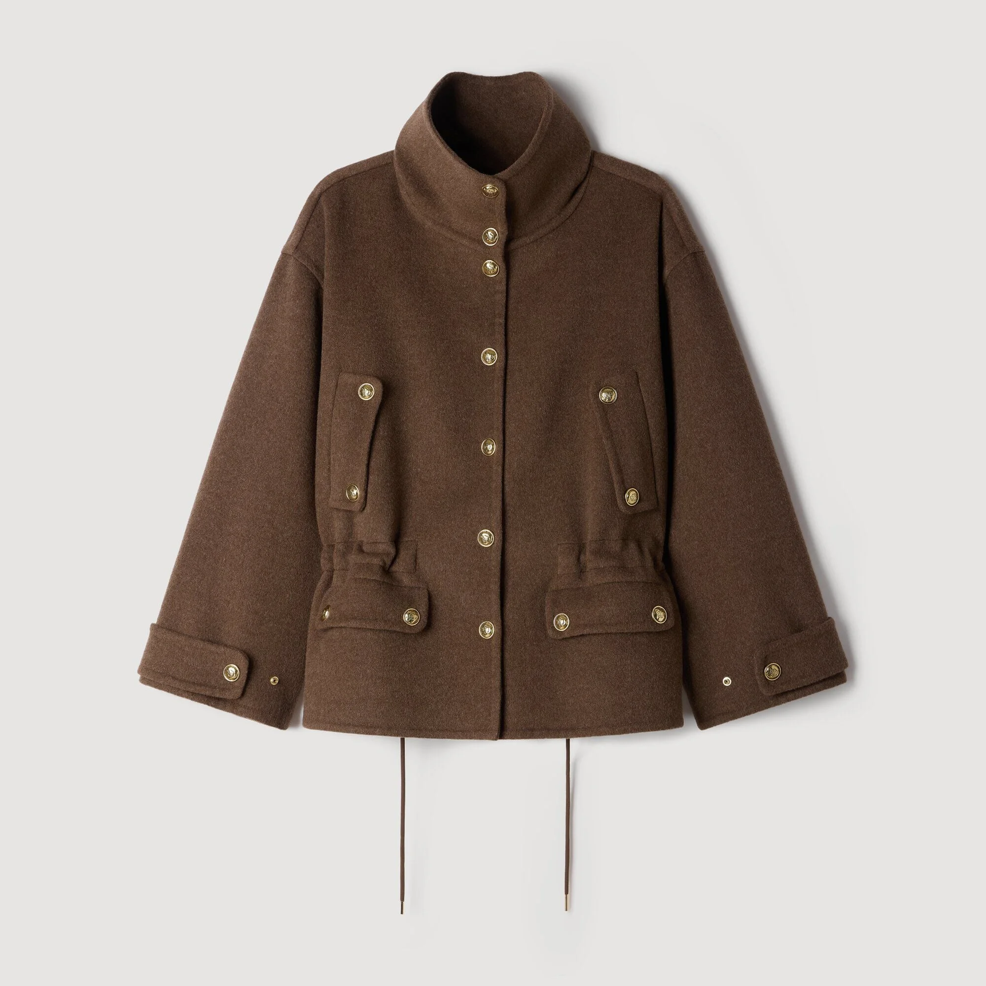 DOUBLE-FACED STANDING COLLAR COAT - 1