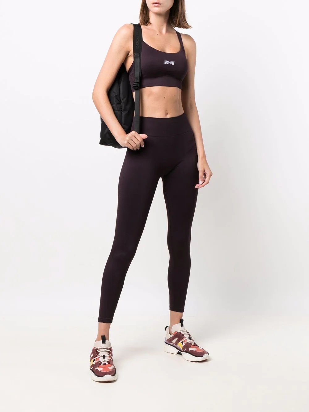 jacquard-logo sports bra - 2