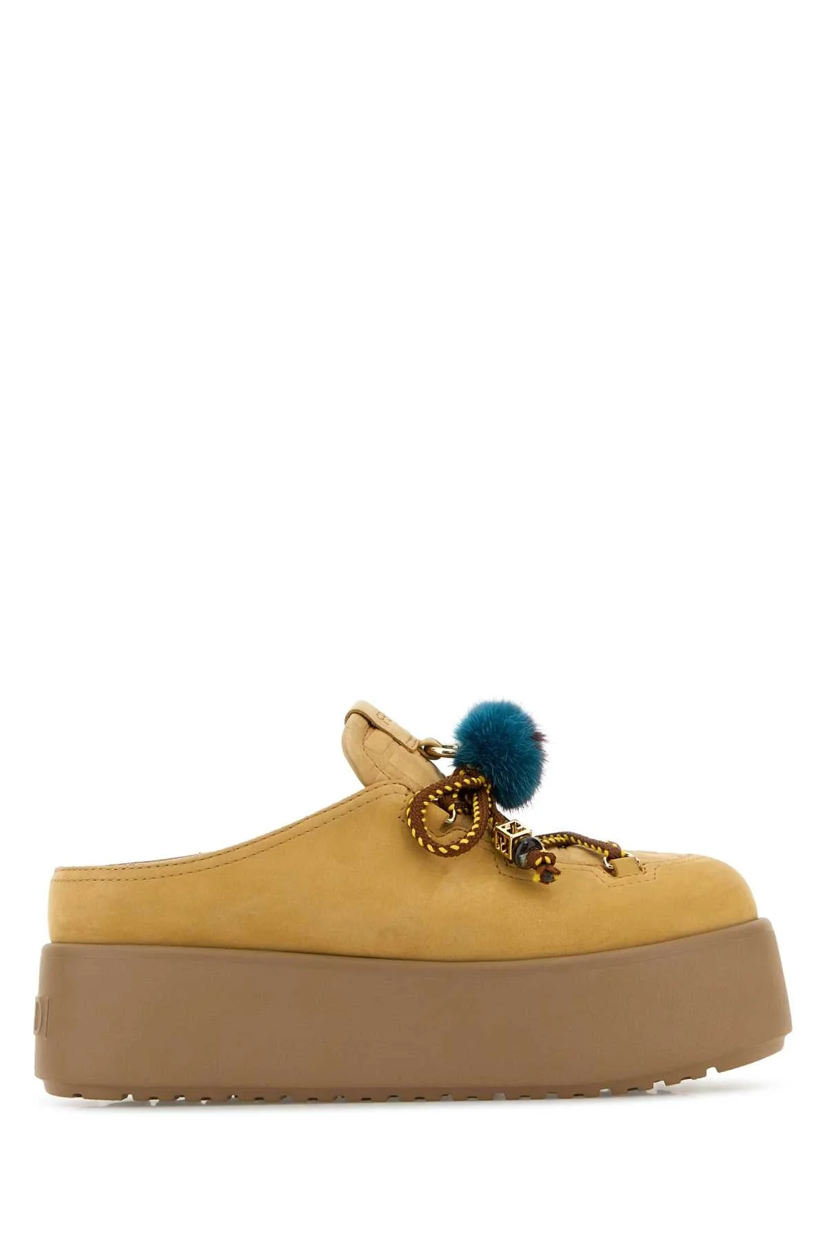 Fendi Women Beige Nubuck Apres Chic Mules - 1