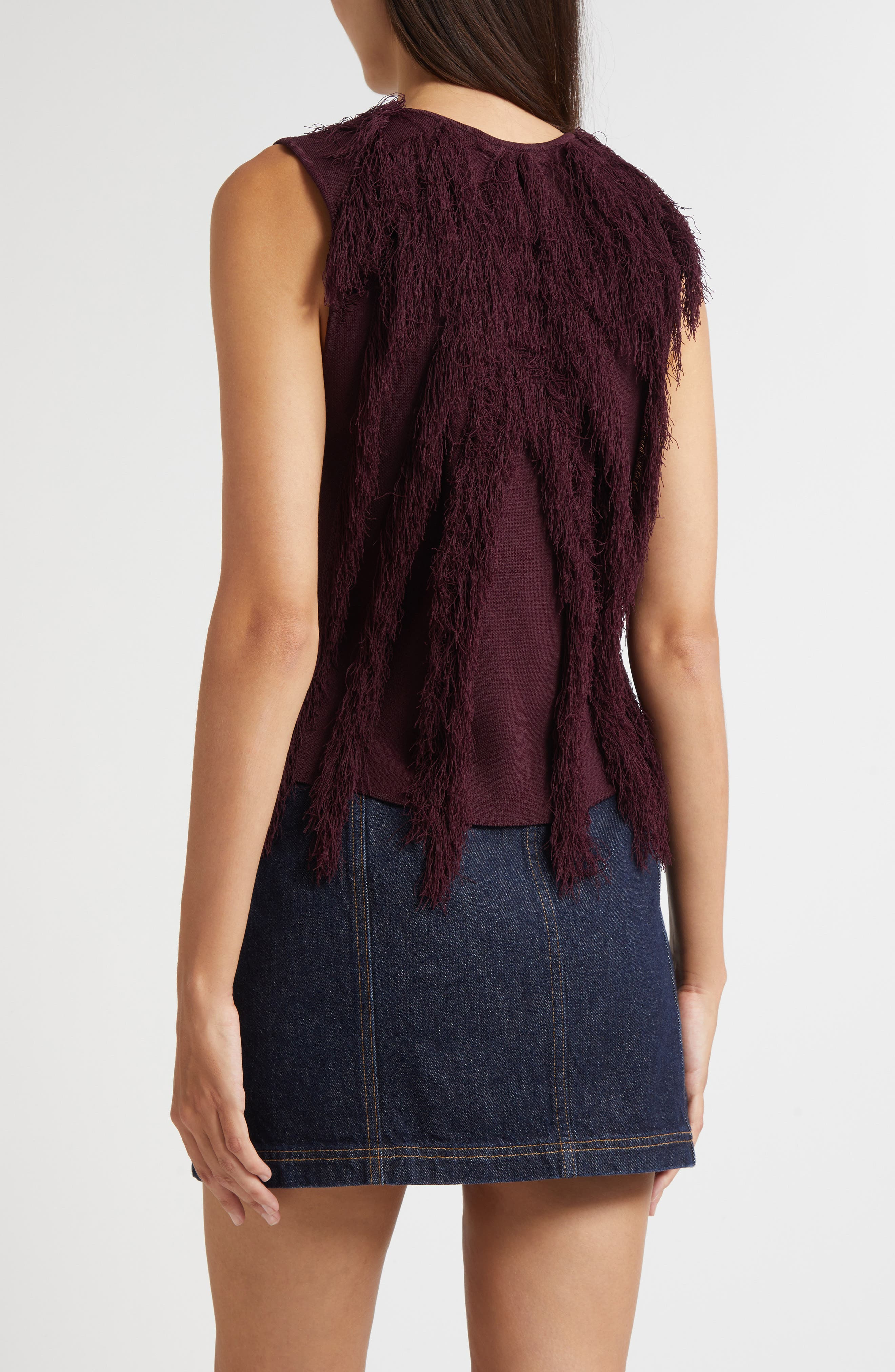 Ulla Johnson Bonnie Fray Sleeveless Top in Mahogany at Nordstrom - 2