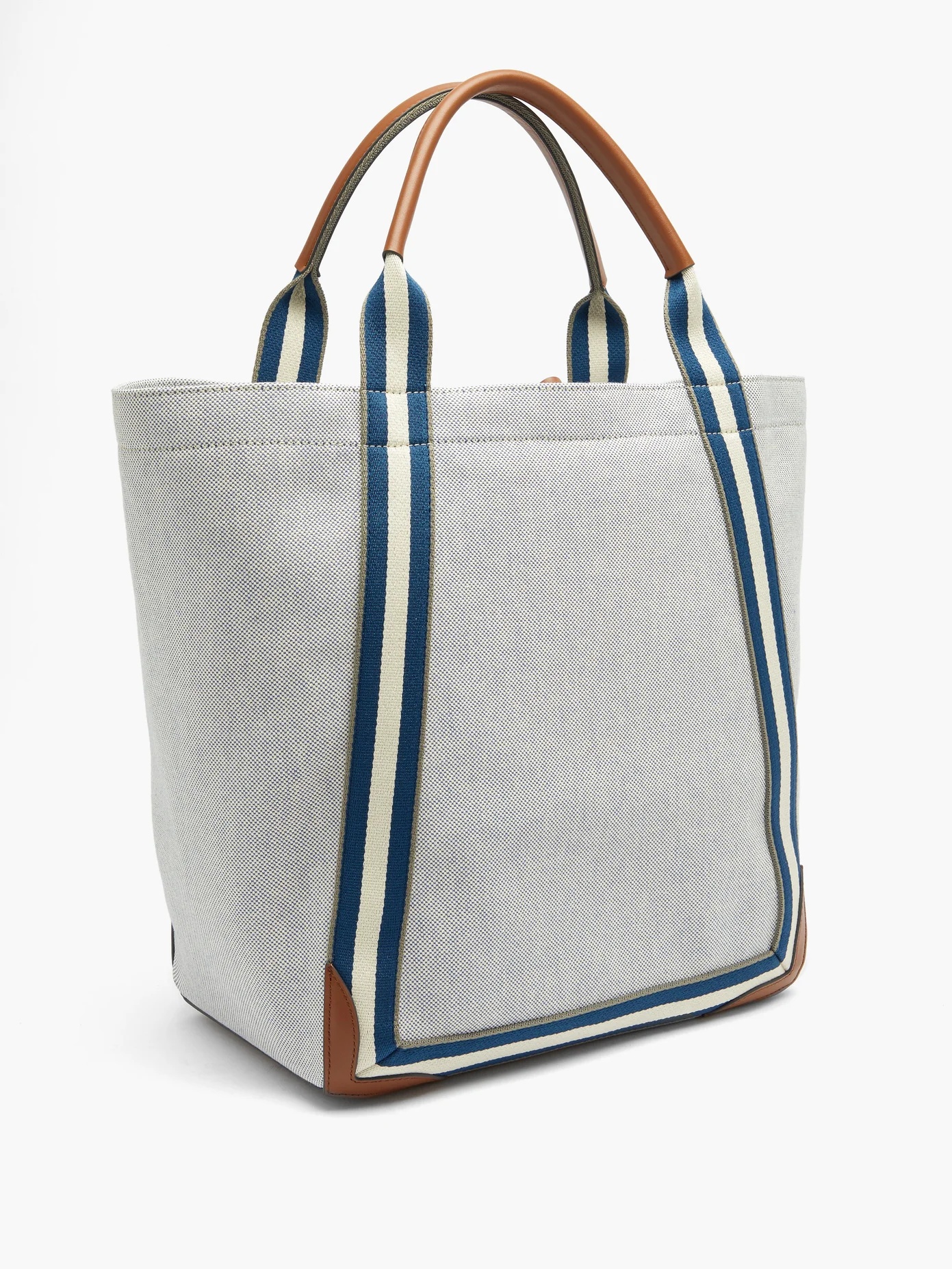 Pont striped-handle canvas tote bag - 4