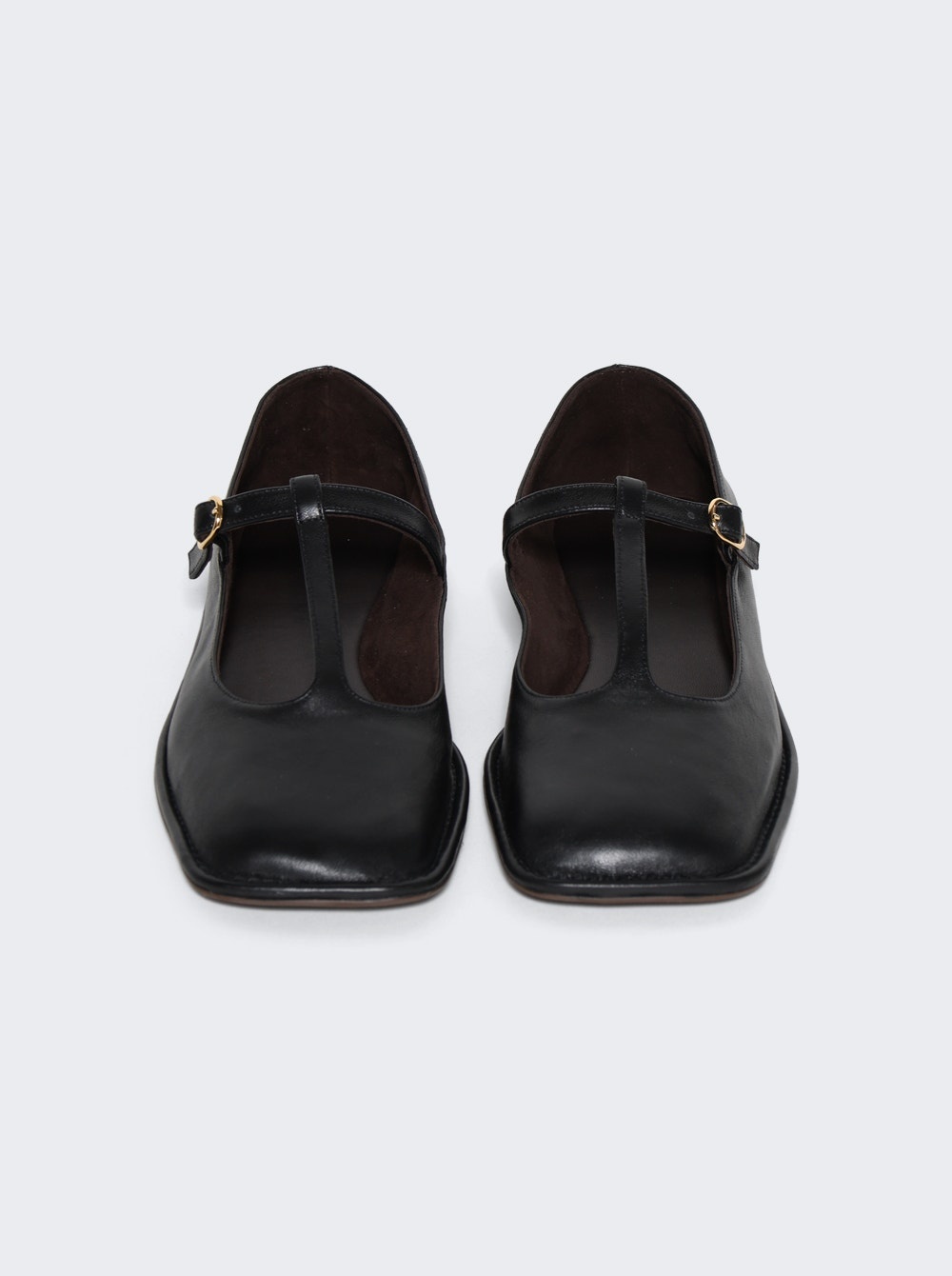 Square T-strap Shoe Black - 5
