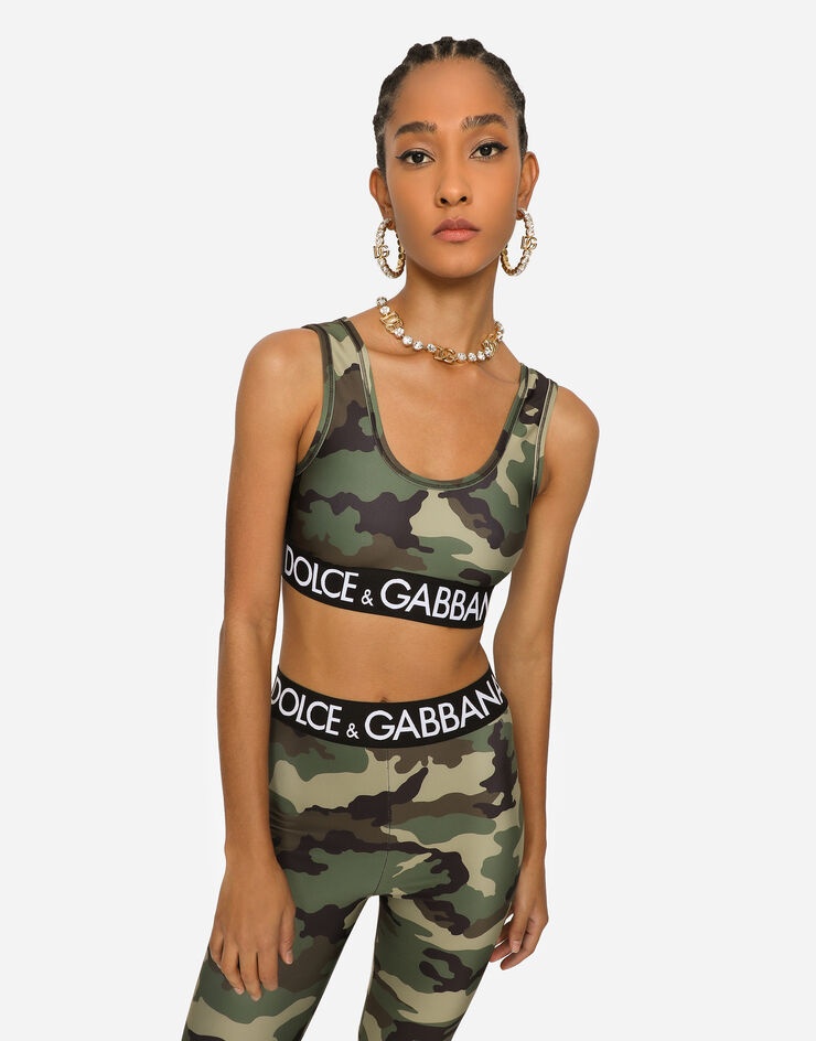 Camouflage jersey top with branded elastic - 4