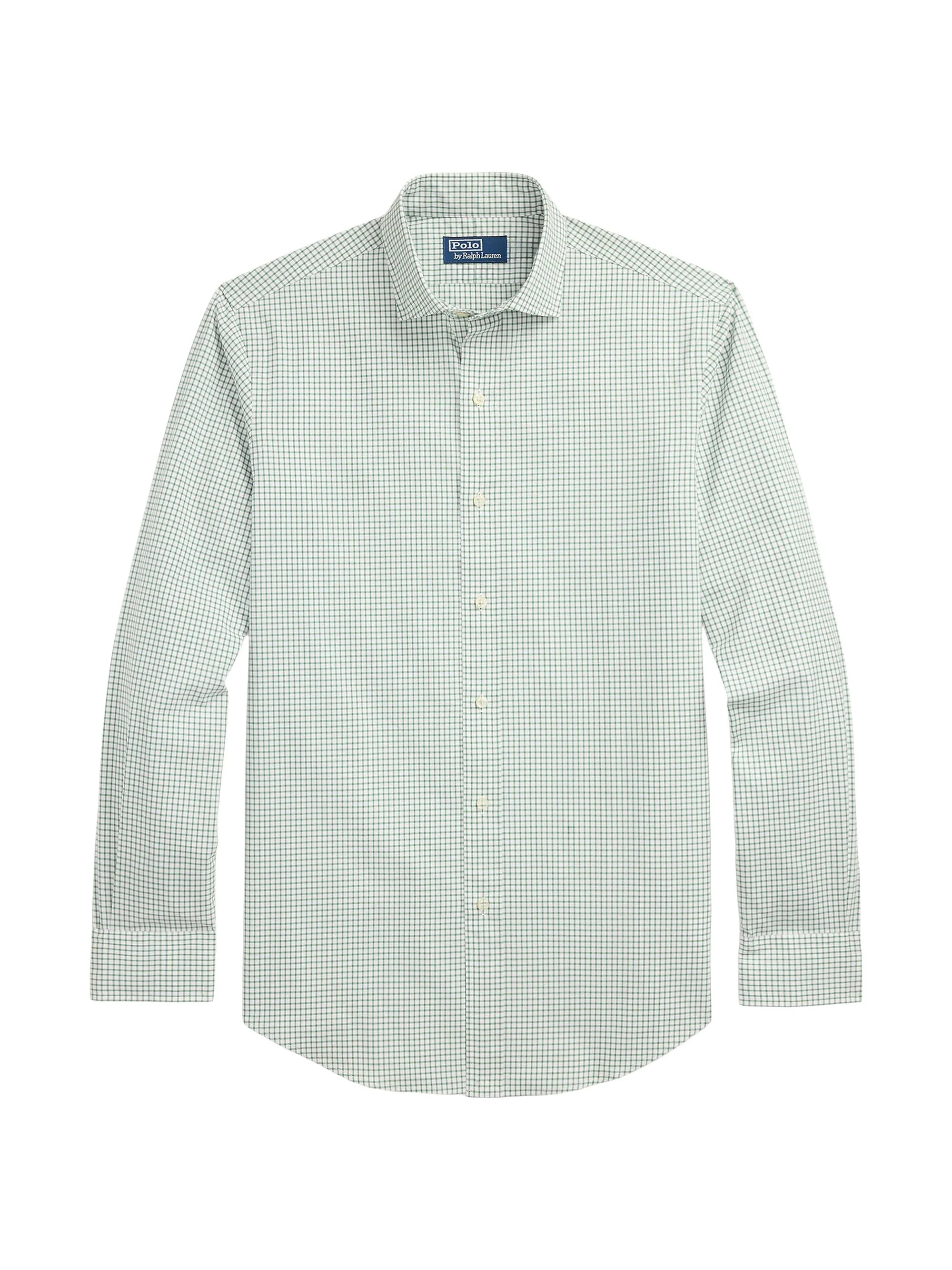 Men's Classic-Fit Gingham Poplin Shirt - White Fatigue - 1