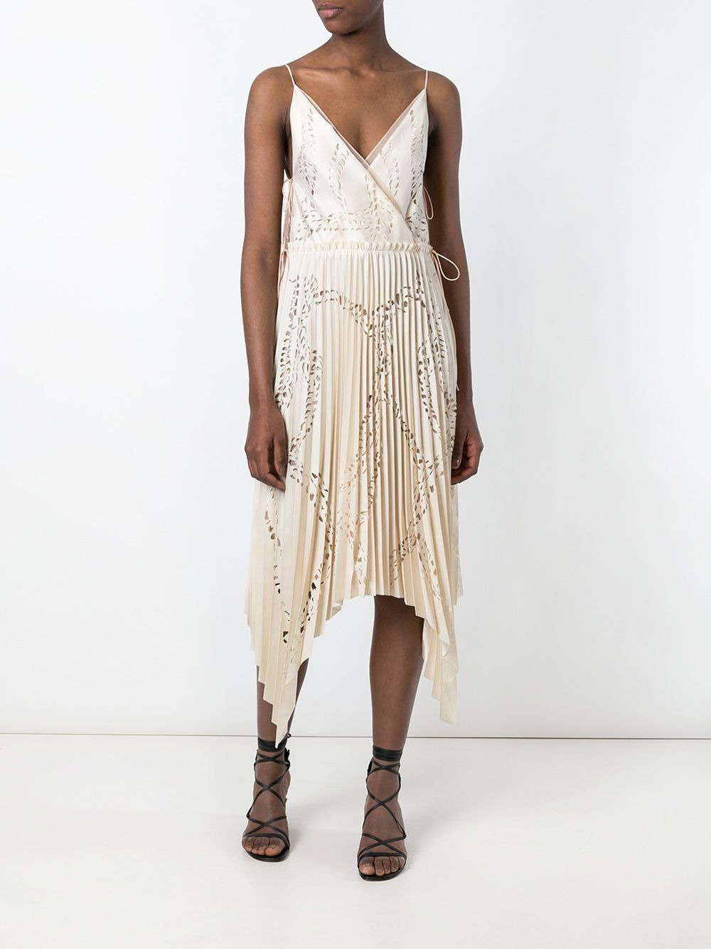 cut-out detail pleated dress - 2