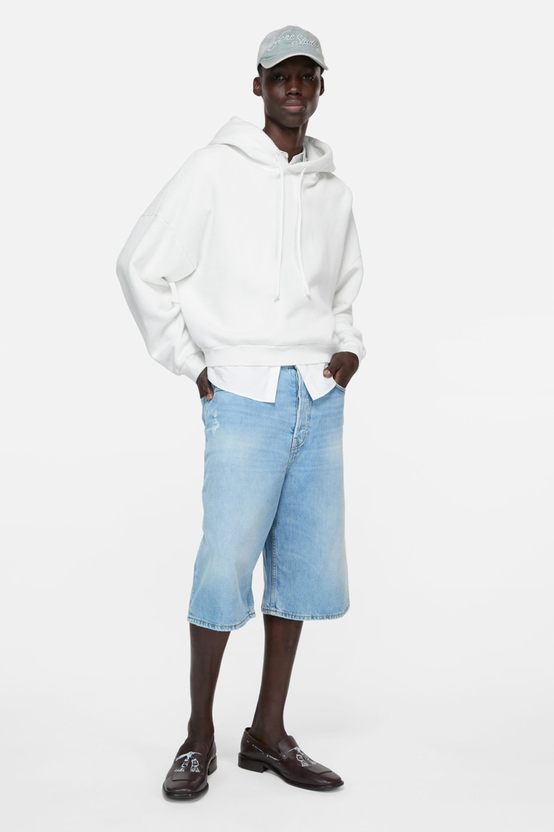 Acne Studios Logo fleece hoodie - Ice White outlook