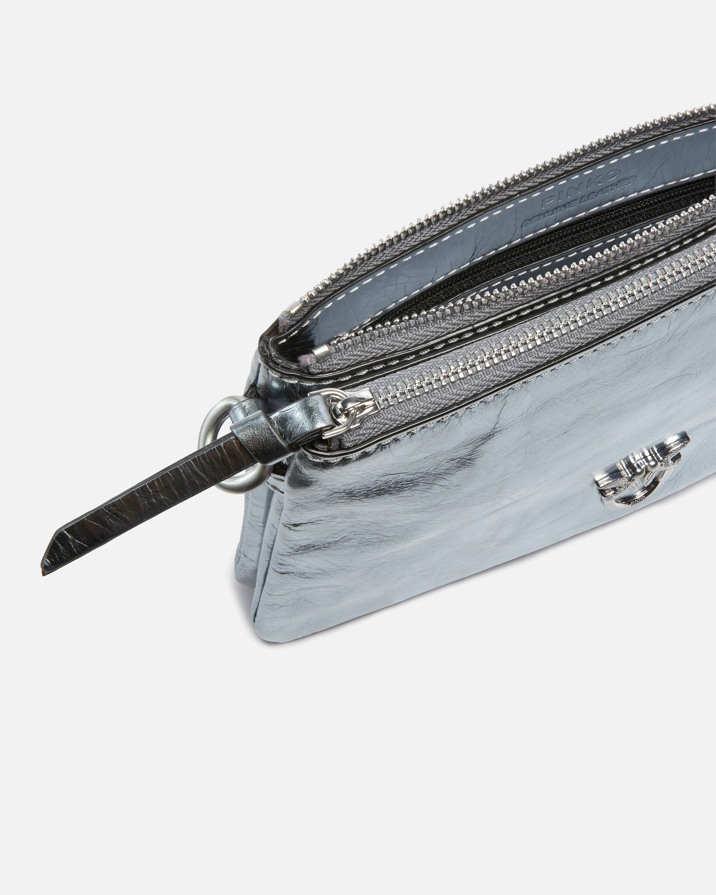 MINI DOUBLE BAG IN LAMINATED LEATHER - 4