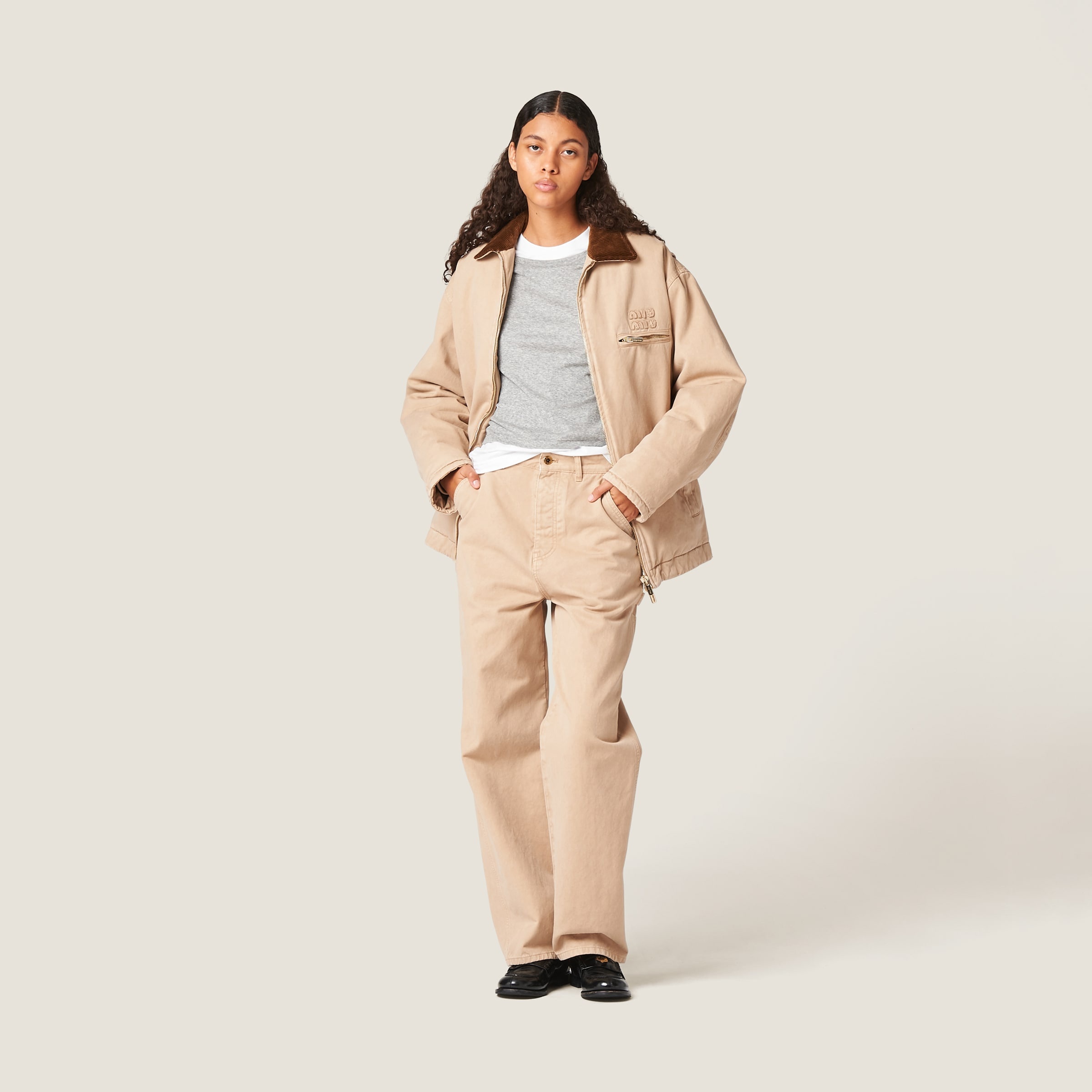 Embroidered garment-dyed gabardine blouson jacket - 2