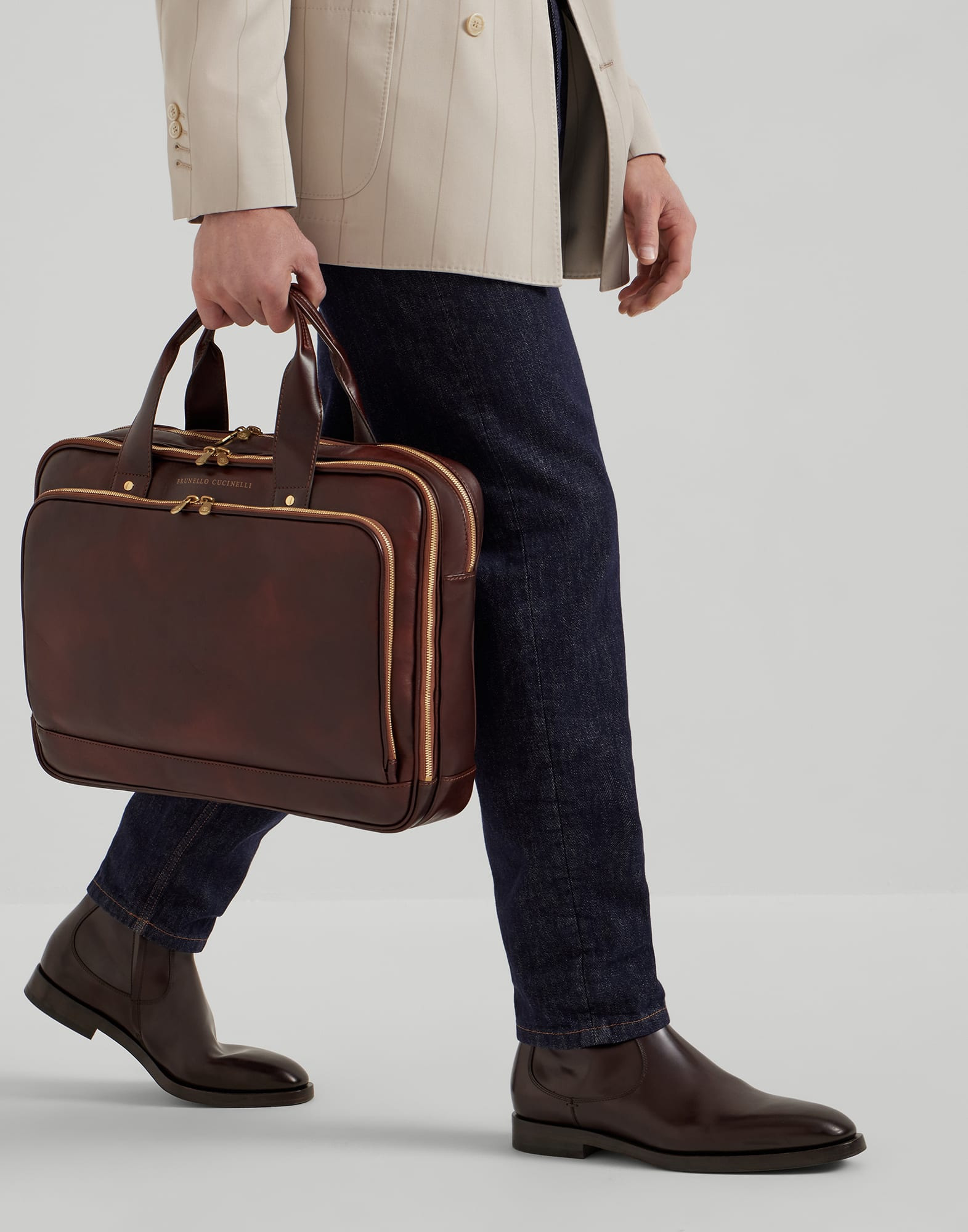 Calfskin briefcase with zipper - 4