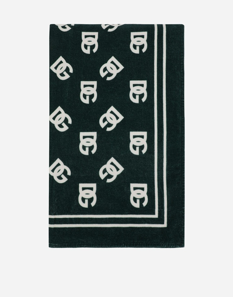 Dolce & Gabbana Cotton beach towel with all-over DG print outlook