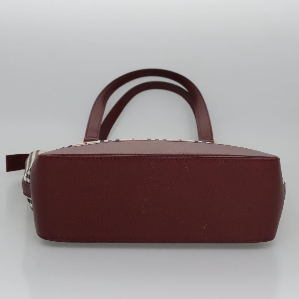 Burberry Nova Check Tote Bag Canvas Leather Beige Red Gold - 6