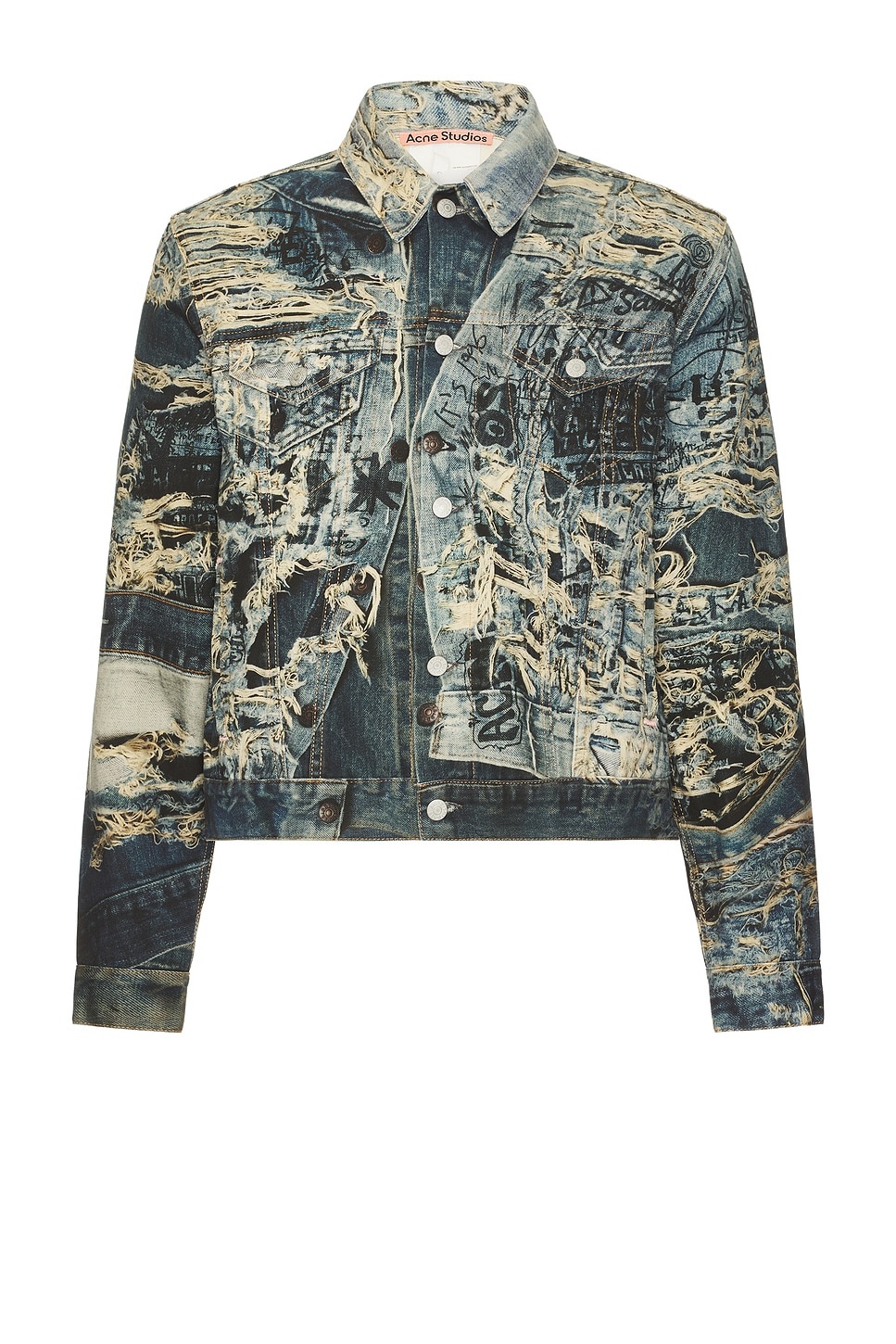 Torn Scribble Denim Jacket - 1