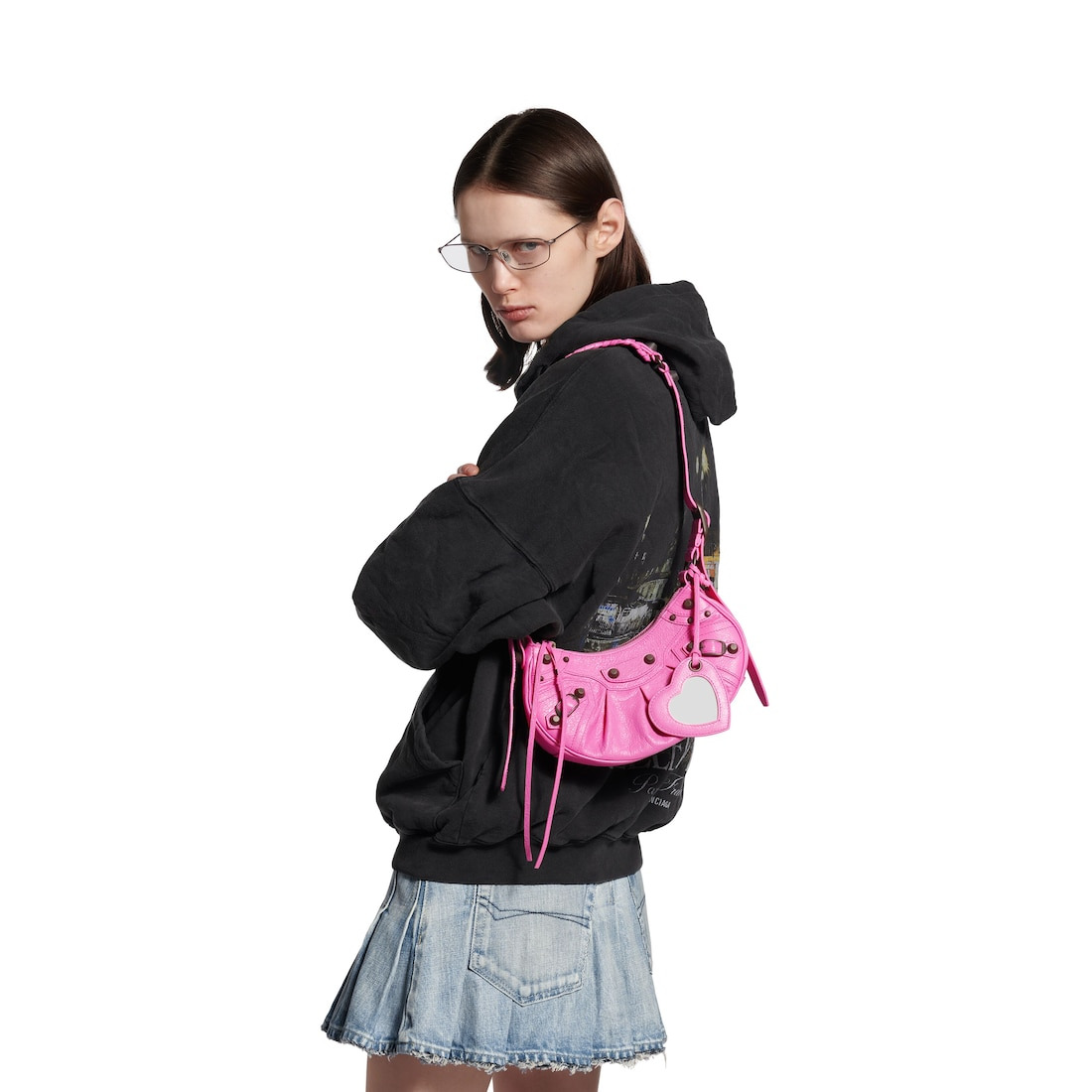 Women's Le Cagole Shoulder Bag Xs in Glossy Pink - 8