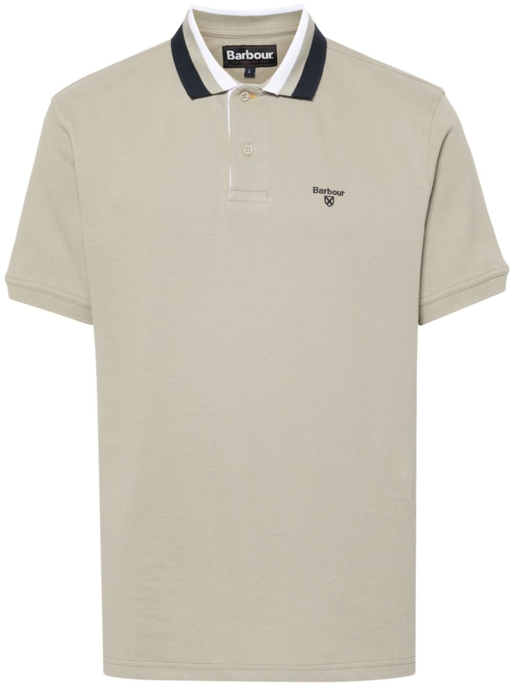 logo-embroidered cotton polo shirt - 1