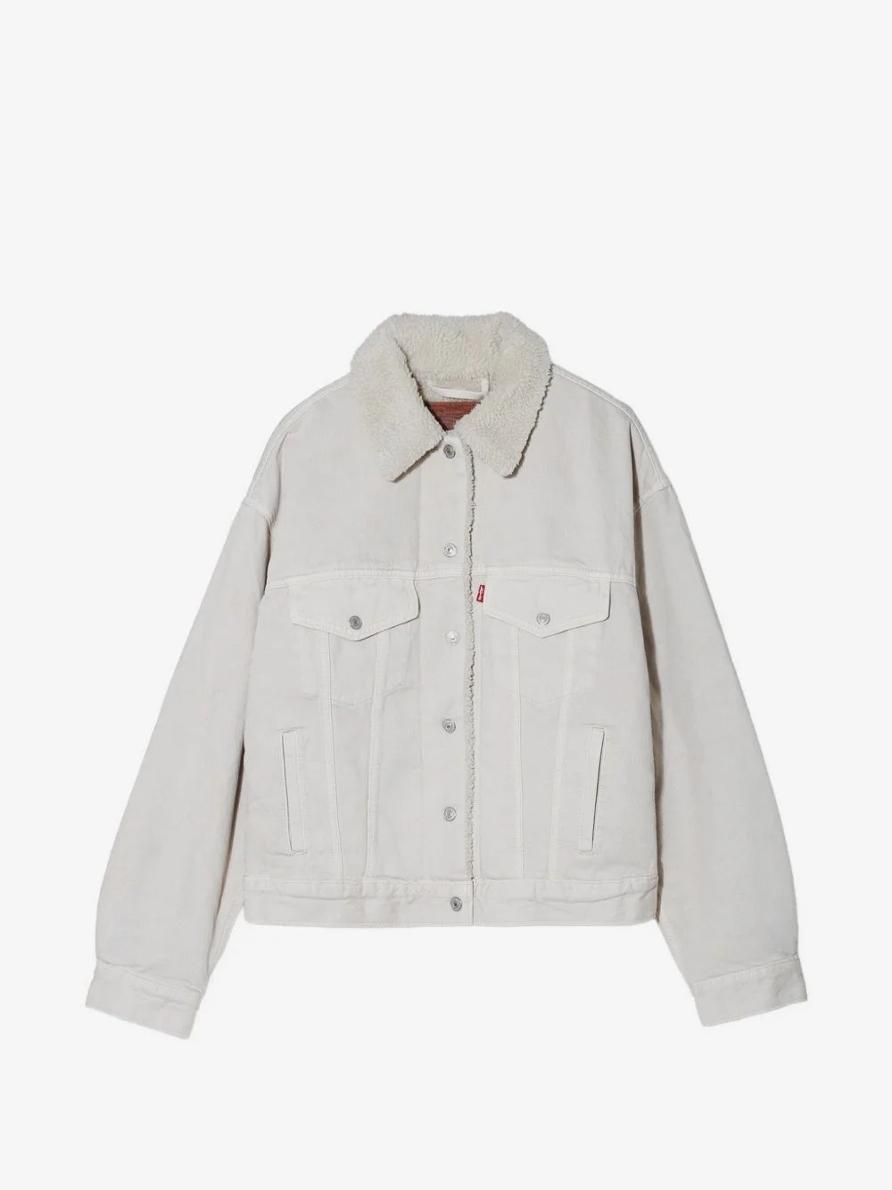 sherpa-collar denim jacket - 1