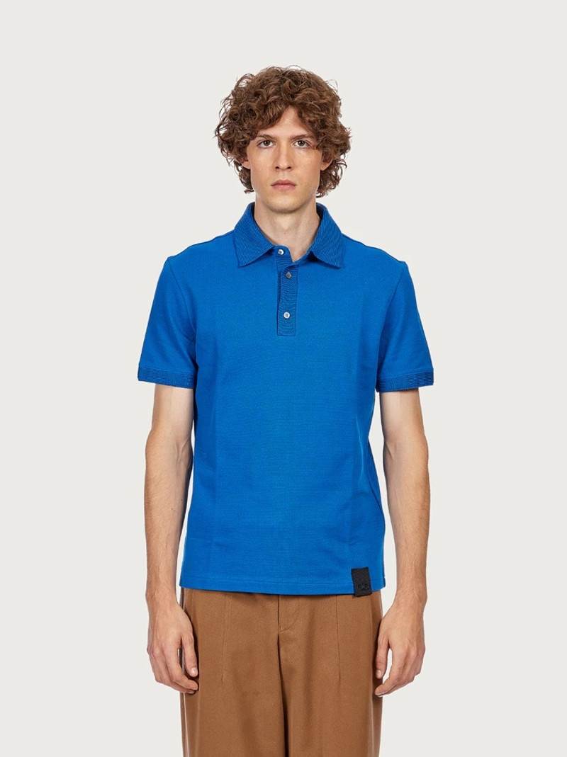 FERRAGAMO POLO WITH KNITTED COLLAR outlook