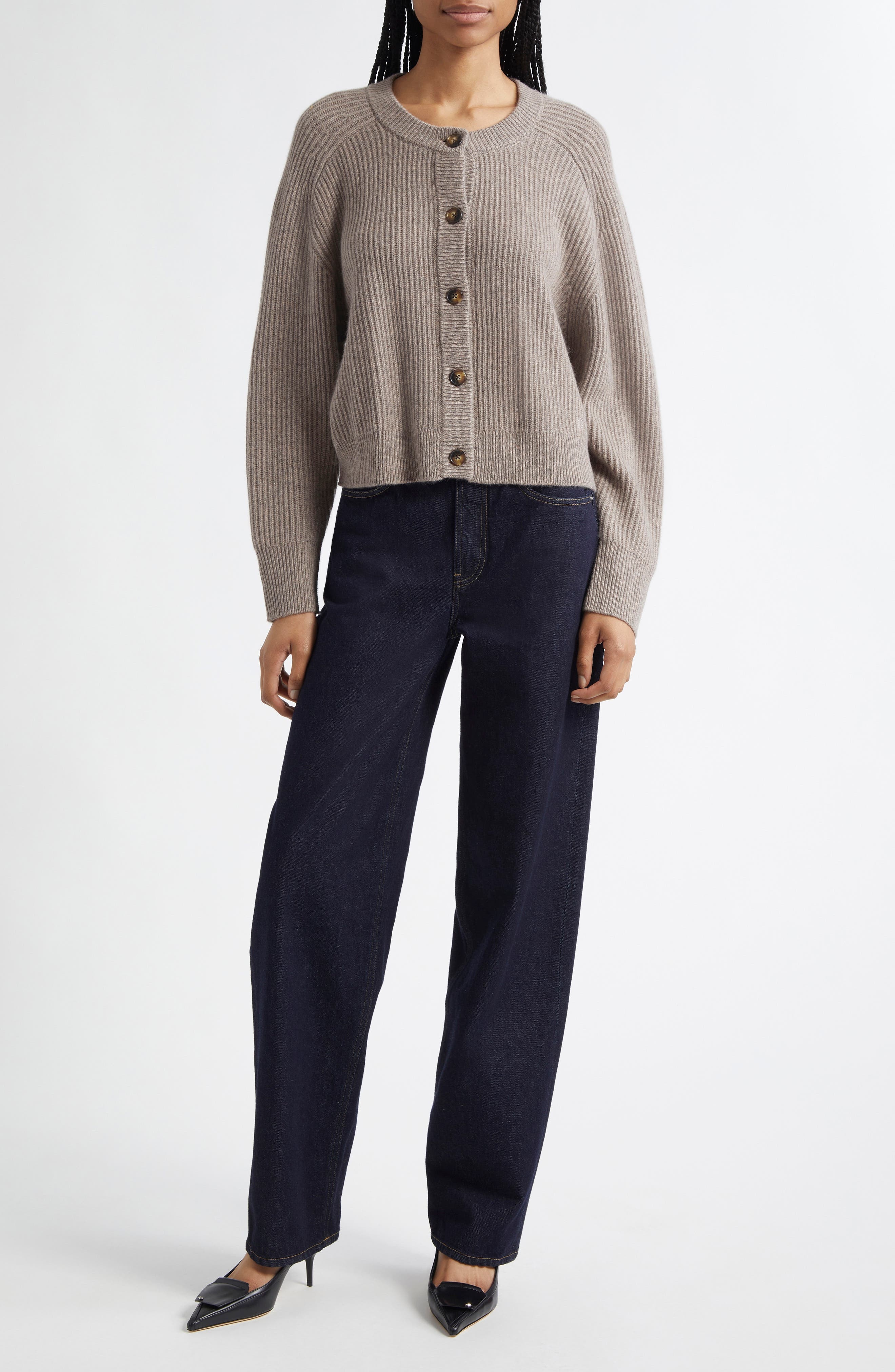 LOULOU DE SAISON Samur High Waist Tapered Leg Jeans in Raw Wash at Nordstrom - 2