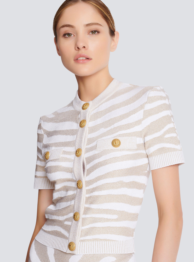 Zebra knit cardigan 7