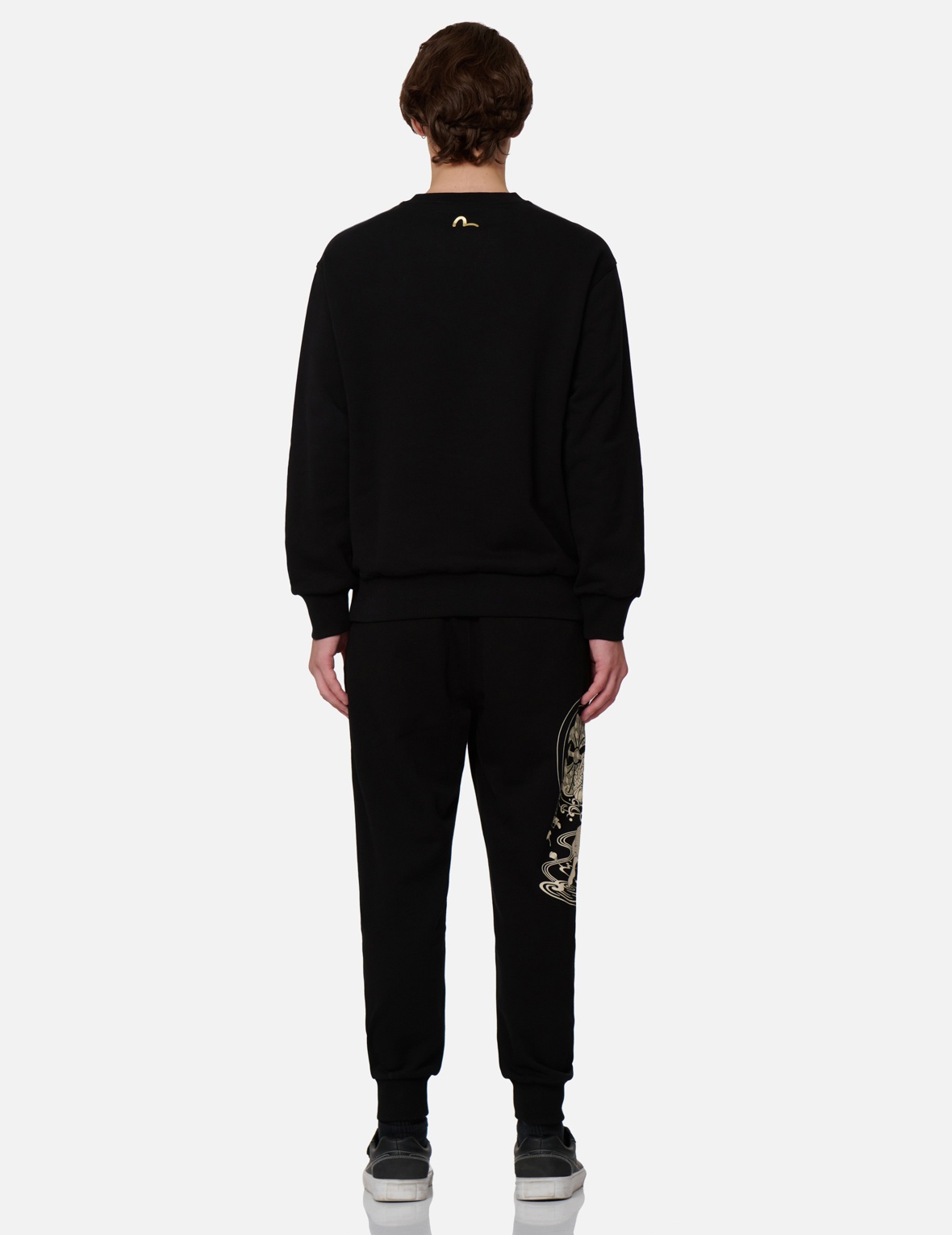 KOI AND WAVE PATTERN KAMON PRINT SWEATSHIRT - 6