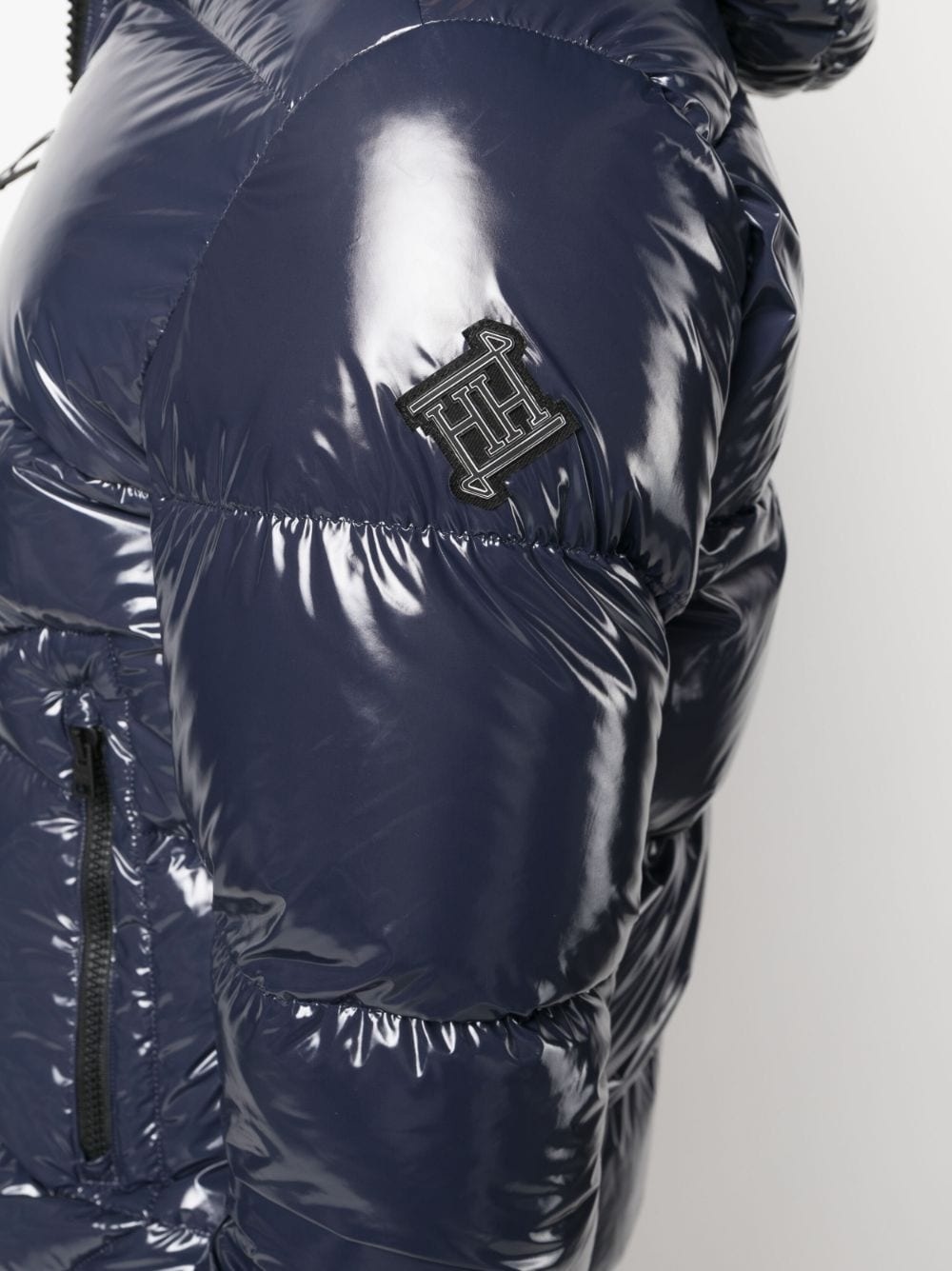 logo-patch patent padded jacket - 5