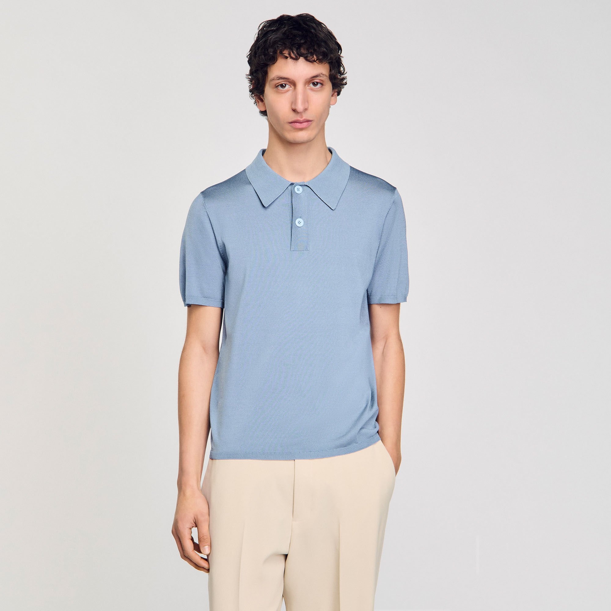 SHORT-SLEEVE KNITTED POLO SHIRT - 4